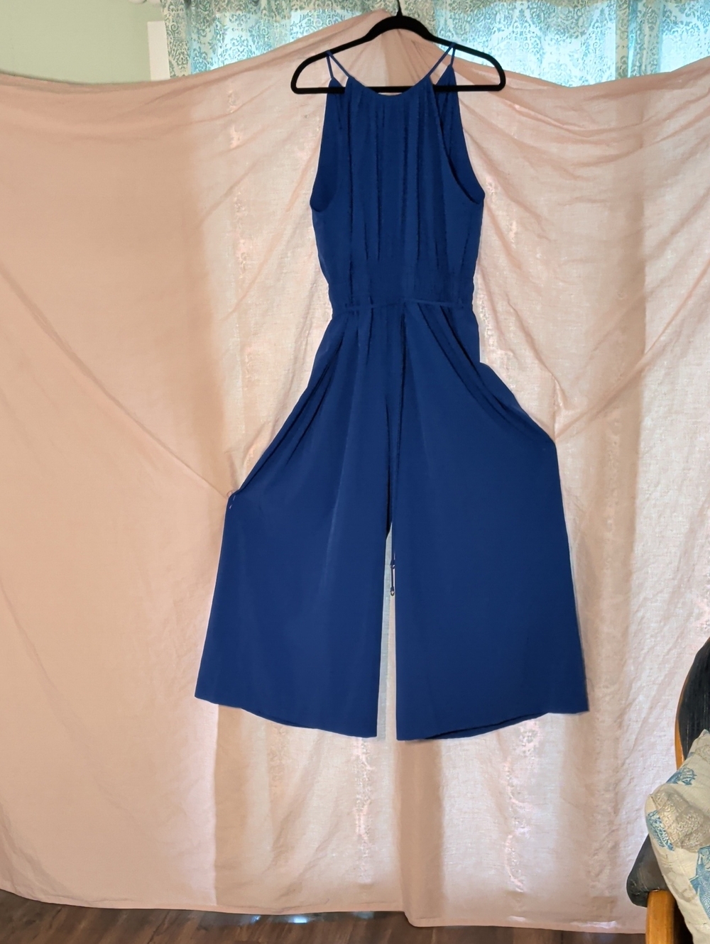 Halston Heritage Royal Blue Sleeveless Wide-Leg Jumpsuit